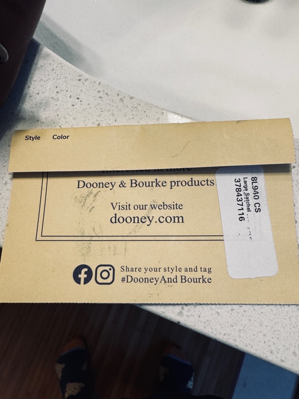 Dooney & Bourke Brown Leather Satchel with Gold Hardware - Picture 7 of 7